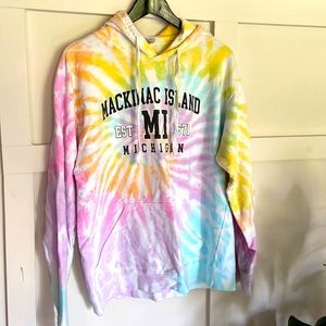 Mackinac Island hoodie in tie-dye size large